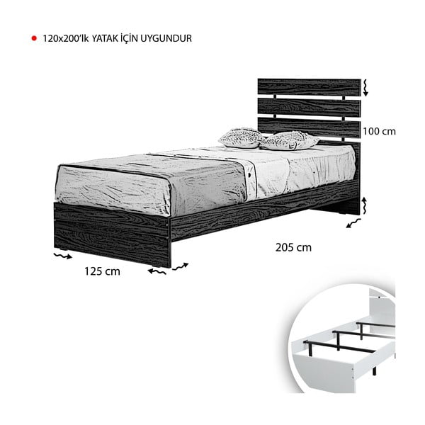 Krevet 120x200 cm u prirodnoj boji Fuga – Kalune Design-image-3