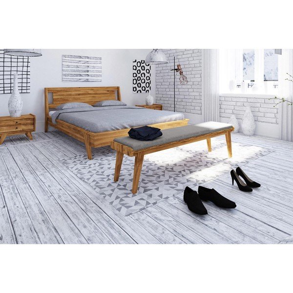 Klupa od hrastovine sa sjedištem u svijetlo sivoj boji Retro - The Beds-image-3