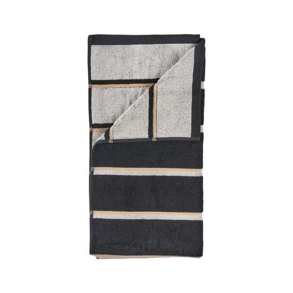 Crni/svijetlo sivi pamučan ručnik 50x100 cm Sauna – Zone