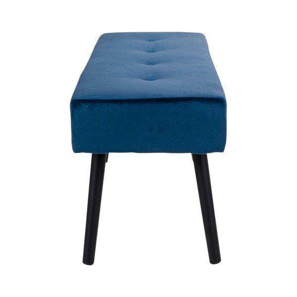 Tamno plava podstavljena klupa s baršunastom presvlakom House Nordic Skiby, 100 x 35 cm-image-2