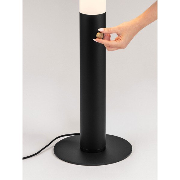 Mat crna željezna LED stojeća svjetiljka s mogućnosti zatamnjivanja sa sjenilom od akrilnog stakla (visina 141 cm) Glaze – Nova Luce-image-2