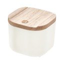 Bijela kutija za pohranu s poklopcem od drveta paulovnije iDesign Eco, 9 x 9 cm