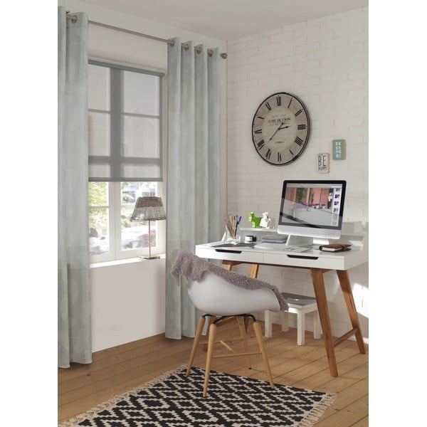 Svijetlo siva zavjesa od jacquarda 140x245 cm Gingko – Sehlbach-image-2