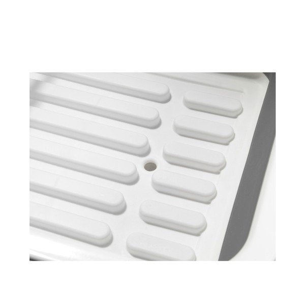 Bijelo-sivi sklopivi stalak za cijeđenje posuđa Wenkoo Rack-image-2