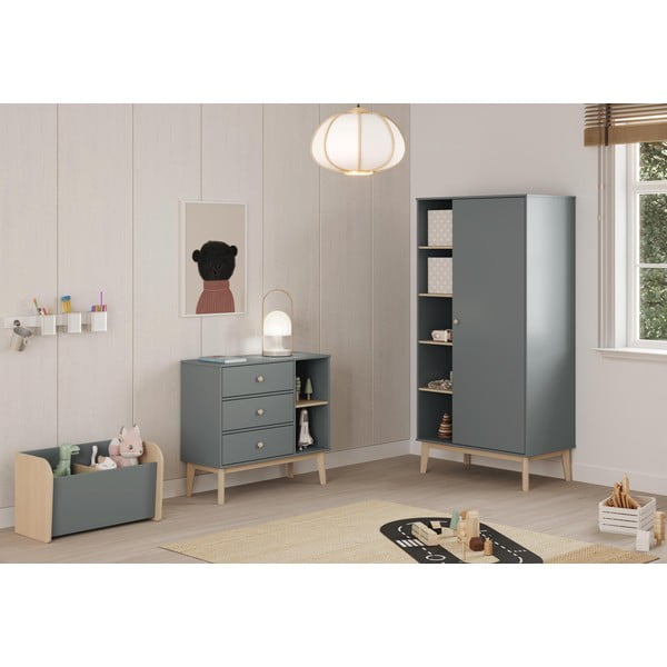 Dječja garderoba prljavo zelena 90x180x52 cm Esteban – Marckeric-image-1