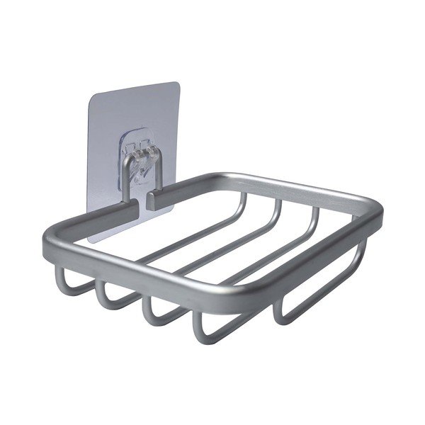 Metalna posuda za sapun u sjajno srebrnoj boji s postavljanjem bez bušenja Filaire Aluminium – douceur d'intérieur-image-1