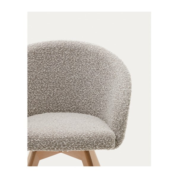 Siva podstavljena blagovaonska stolica s naslonima za ruke Marvin – Kave Home-image-2