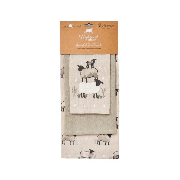Kuhinjska krpa 3 kom od mješavine lana 45x65 cm Highland Sheep – Cooksmart ®