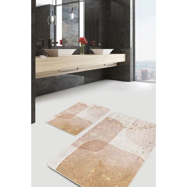 Bež od samta kupaonske prostirke u setu 2 kom 60x100 cm – Mila Home-image-4