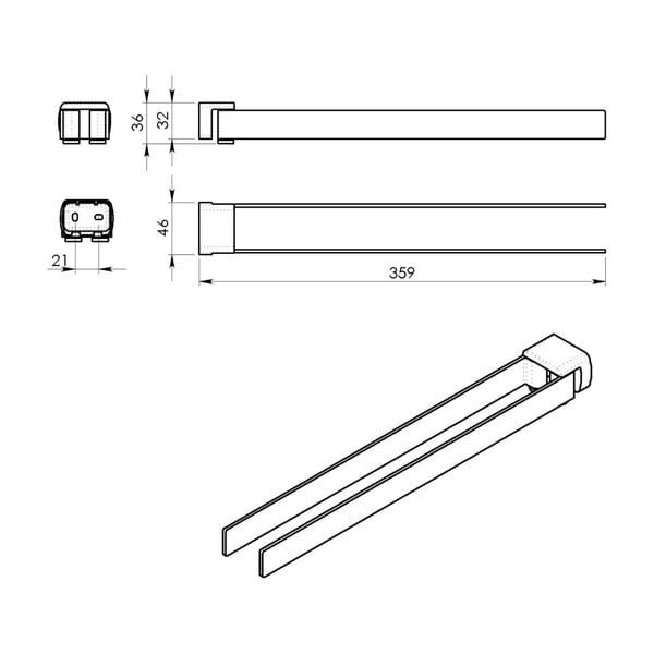 Metalni zidni držač za ručnike u zlatnoj boji Gedy Pirenei – Sapho-image-1