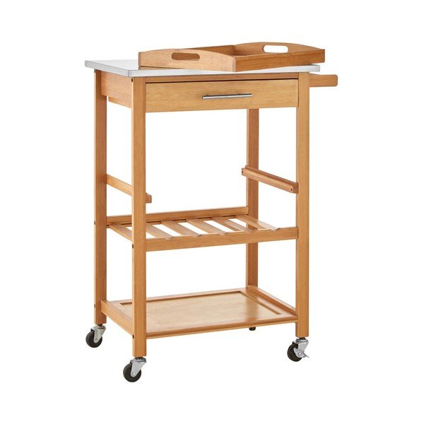 Od bambusa kolica za posluživanje na kotačima 41x58 cm Harlow – Premier Housewares-image-4