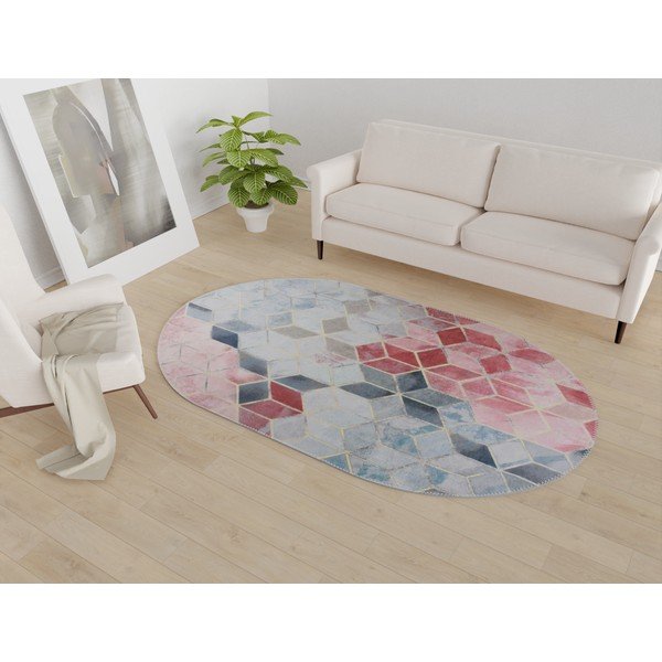 Ružičasto-svijetlo sivi perivi tepih 120x180 cm – Vitaus-image-1