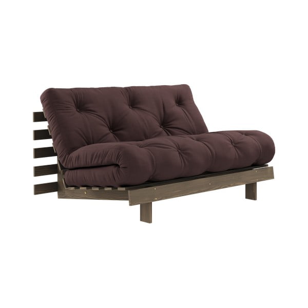 Tamno smeđa sklopiva sofa 160 cm Roots – Karup Design