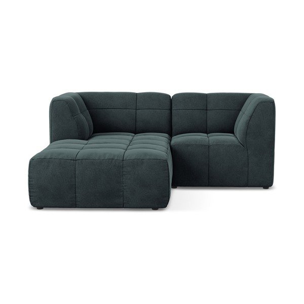 Plava baršunasti kutna garnitura (s lijevim kutom/s ležaljkom) Aloha – Makamii