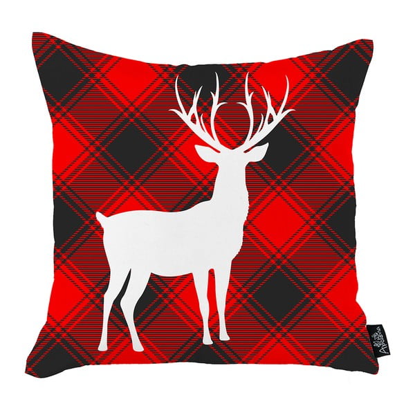 Mike &amp; Co. crvena božićna navlaka za jastuk NEW YORK Honey White Deer Božić, 45 x 45 cm