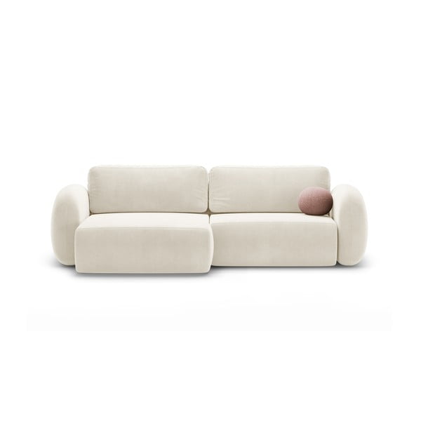 Krem baršunasti sklopiva/s prostorom za odlaganje kutna garnitura Tonale – Cosmopolitan Design