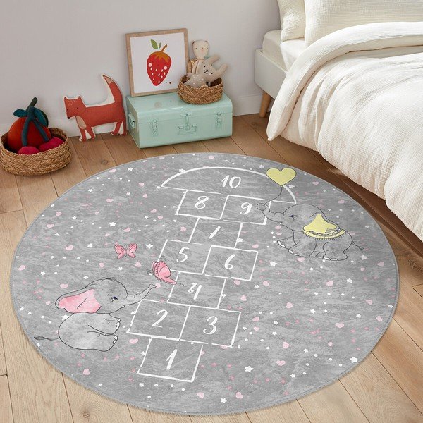 Sivi dječji tepih ø 80 cm Comfort – Mila Home-image-4