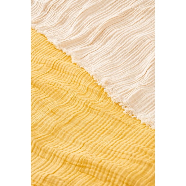 Žuti  prekrivač od muslina za bračni krevet 230x250 cm – Mijolnir-image-1