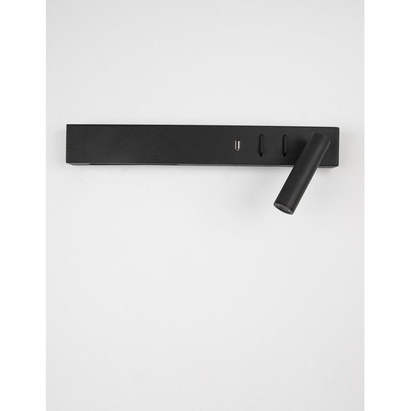 Mat crna metalna LED zidna lampa sa savitljivom konstrukcijom/s USB priključkom Vida – Nova Luce-image-2