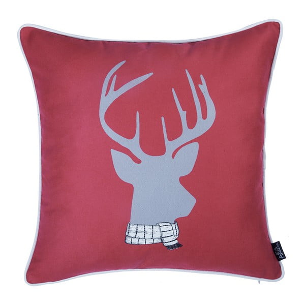 Crvena navlaka za jastuk s božićnim motivom Mike &amp; Co. NEW YORK Medeni jelen, 45 x 45 cm