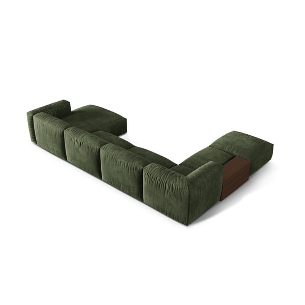 Zelena baršunasti kutna garnitura (s lijevim kutom/u obliku slova "U") Martina – Micadoni -image-2