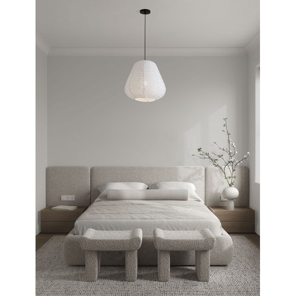 Bijela lanena viseća svjetiljka ø 50 cm Linnet – Nova Luce-image-1