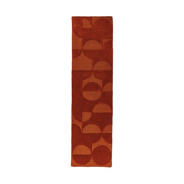 Ručno rađena vunena staza boja terakote 60x230 cm Gigi – Flair Rugs