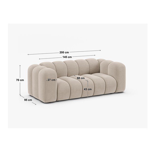Tamno plava sofa od šenila 200 cm Lupine – Micadoni -image-4