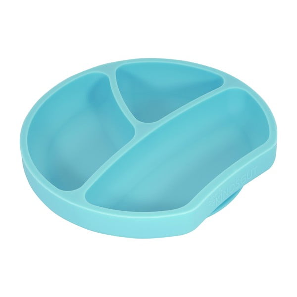 Plavi silikonski dječji tanjur Kindsgut Plate, ø 20 cm
