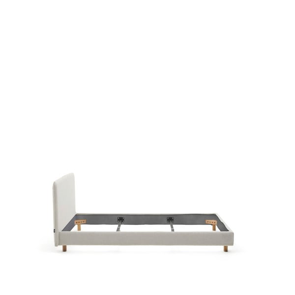 Sivi tapecirani bračni krevet bez podnice 160x200 cm Valma – Kave Home-image-3