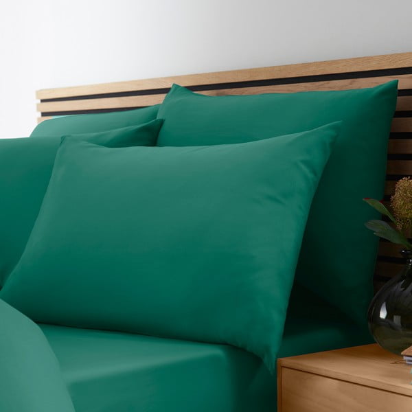 Tamno zelena posteljina za bračni krevet od mikrovlakana 200x200 cm So Soft Easy Iron – Catherine Lansfield-image-3