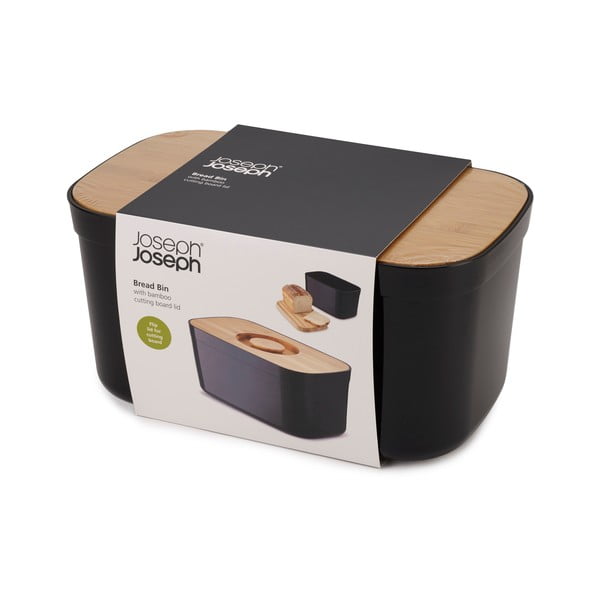 Crna kutija za kruh s drvenim poklopcem Joseph Joseph Bin-image-4