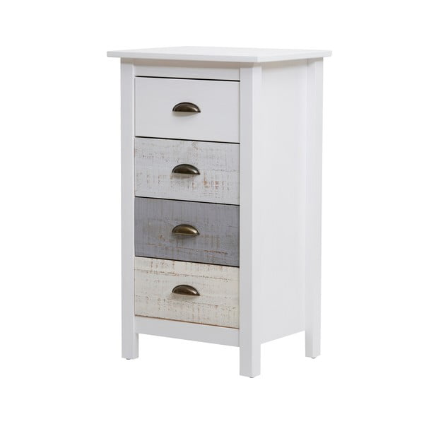 Visoka bijelo-siva komoda s 4 ladice Marckeric Romantica, 46 x 80 cm-image-3