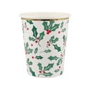 Papirnate jednokratne čaše u setu 8 kom Holly Pattern – Meri Meri
