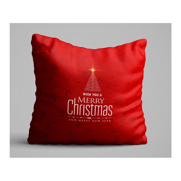 Crveni jastuk božićno drvce, 45 x 45 cm