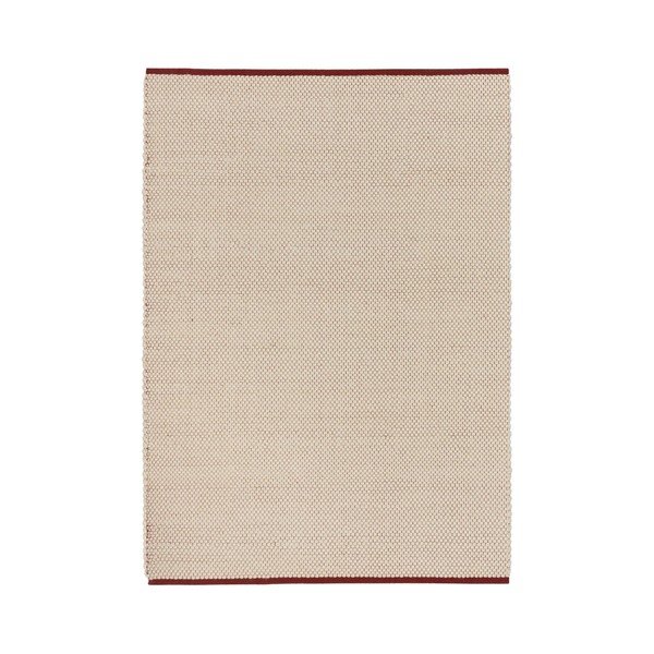 Crveni/bež ručno rađen vunen tepih 170x240 cm Lenu – noo.ma