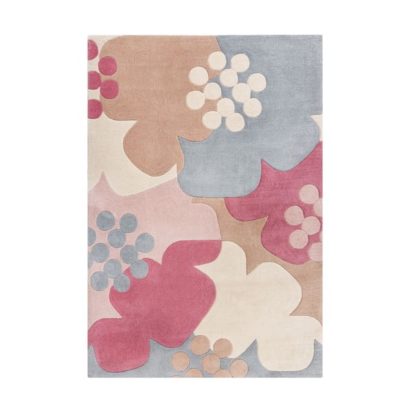 Sivo-ružičasti tepih Flair Rugs Retro Floral, 160 x 230 cm
