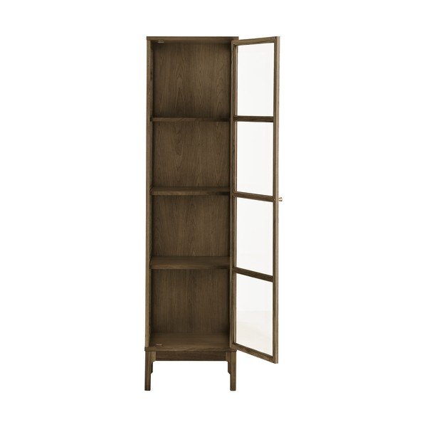 Tamno smeđa vitrina u dekoru hrasta 47x180x40 cm Zamora – House Nordic-image-4