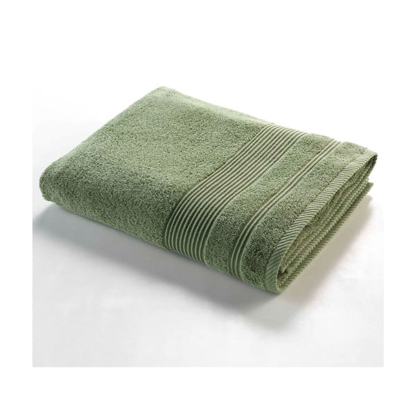 Kaki zeleni pamučni ručnik od frotira 90x150 cm Tendresse – douceur d'intérieur