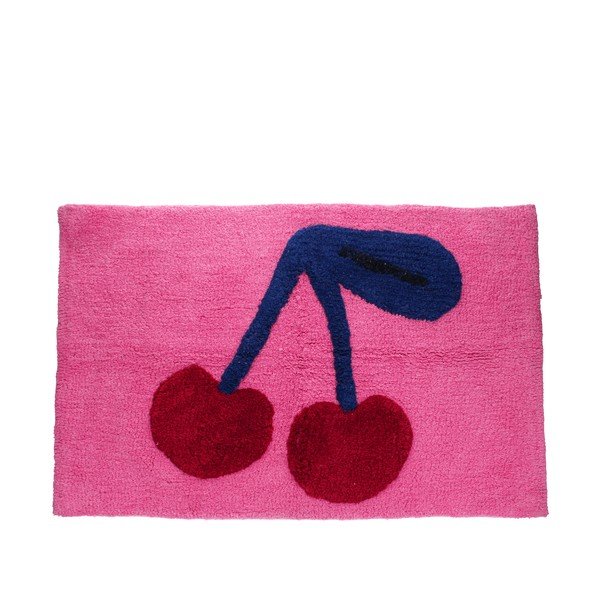 Ružičasta tekstilna kupaonska prostirka 83x52,5 cm Cherry – Rex London