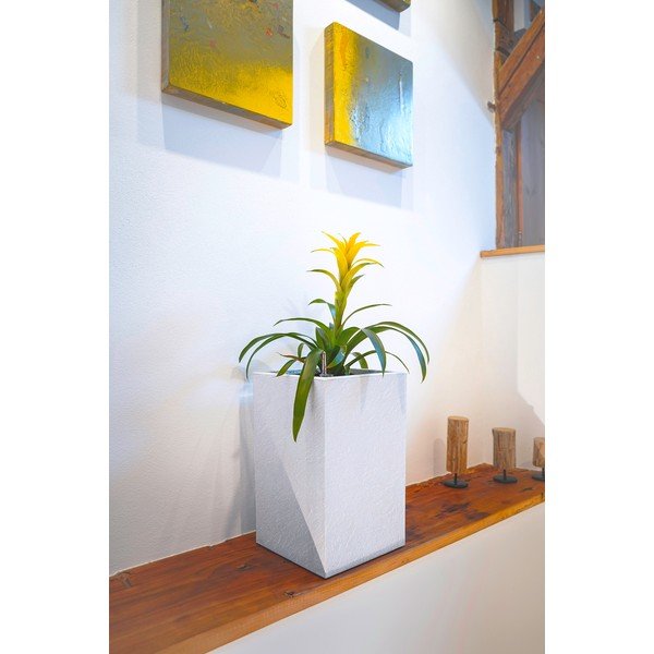 Samozaljevajući posuda za cvijeće od reciklirane plastike Cubico Stone – Flower Lover-image-2