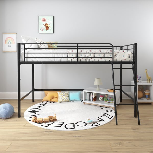 Crni podignuti dječji krevet 90x200 cm Jodie – Støraa-image-1