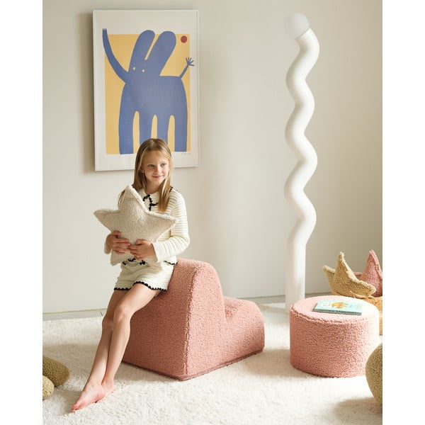 Ružičasti dječji tabure od bouclé tkanine – Wigiwama-image-4