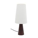 Bijela/tamno smeđa stolna lampa s tekstilnim sjenilom (visina 50 cm) Amire – Kave Home
