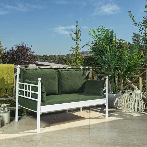 Zelena metalna vrtna sofa Manyas – Floriane Garden-image-1