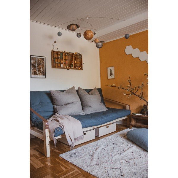 Senf žuta sklopiva sofa od samta 204 cm Poetry – Karup Design-image-4
