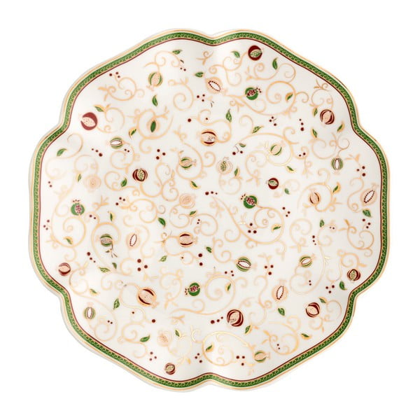Bijeli tanjur za posluživanje s božićnim motivom Brandani Tempo di Festa, ⌀ 31 cm