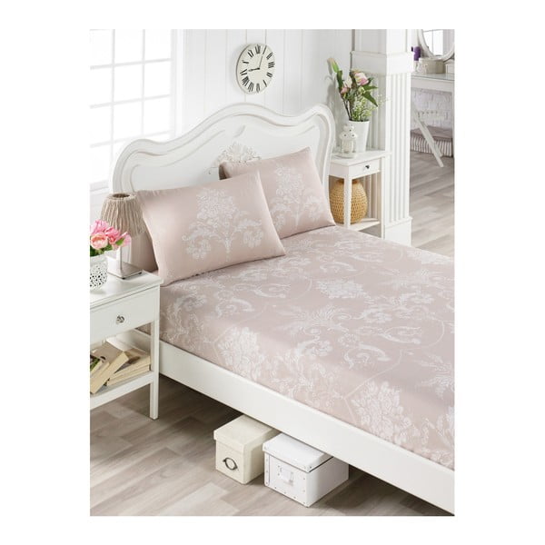 Set bež posteljine i 2 jastučnice za bračni krevet Munica Punteja, 160 x 200 cm
