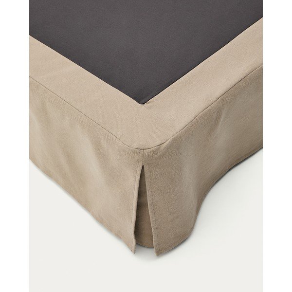 Smeđe-sivi tapecirani bračni krevet bez uzglavlja 180x200 cm Jaira – Kave Home-image-2