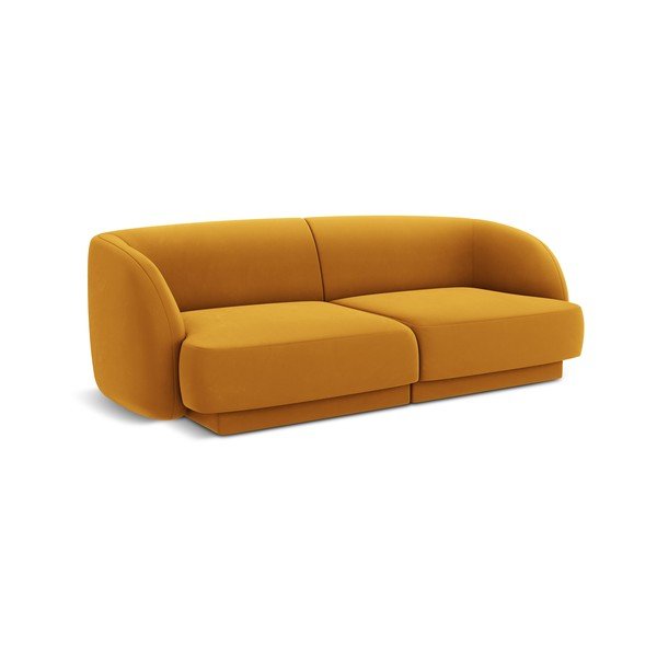 Senf žuta baršunasta sofa 184 cm Miley  – Micadoni Home-image-2